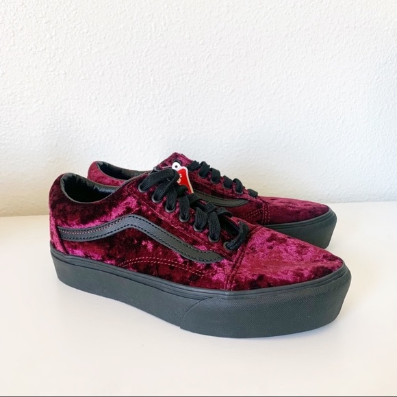 Vans Old Skool Velvet Platform Skate Shoe Burnt Russet | dealers.mikomax.nl